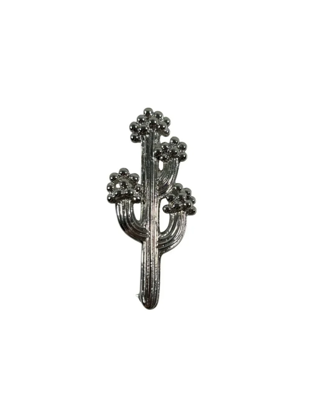 Vintage Marked Trifari TM Silver Tone Blooming Cactus Pin Brooch Southwestern